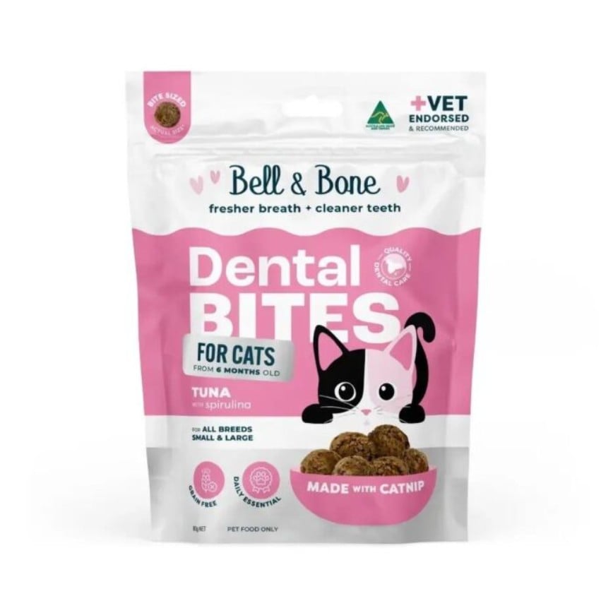 Bell & Bone 貓零食 吞拿魚+螺旋藻 天然潔齒粒 80g (BB_C_T)