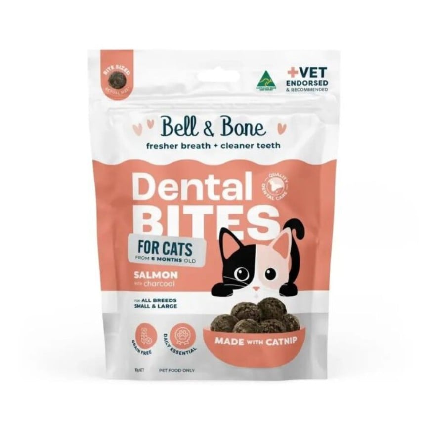 Bell & Bone 貓零食 三文魚+活性碳 天然潔齒粒 80g (BB_C_S)