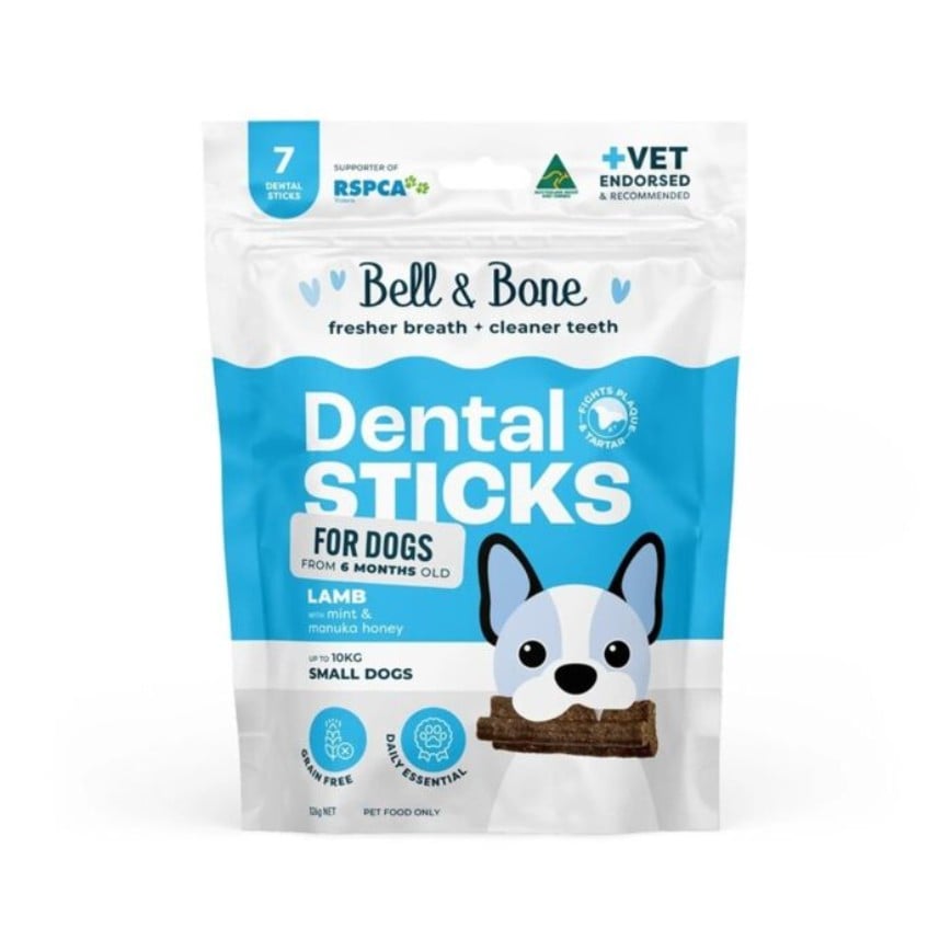 Bell & Bone 狗零食 羊肉+麥盧卡蜂蜜 天然潔齒棒 小型犬(適合10kg以下) 7條 (BB_D_L_S)