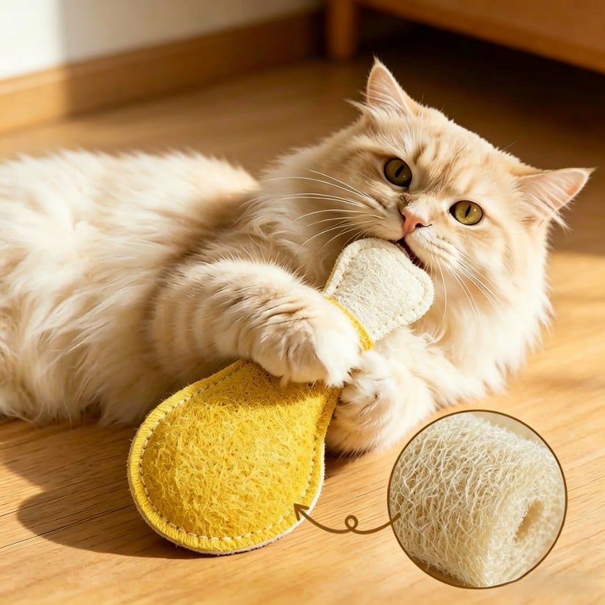 猫狗玩具 磨牙棒 天然丝瓜络大雞腿
