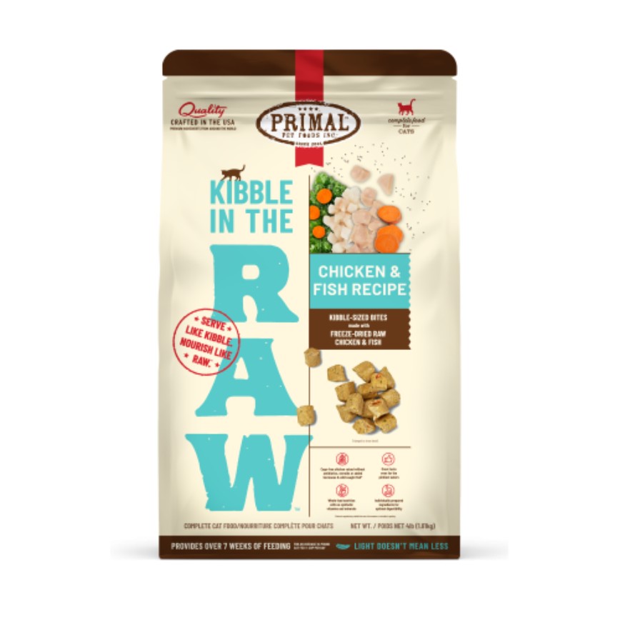Primal KIBBLE 原始粗磨凍乾貓糧 全貓配方 雞肉+魚 4lb (FCFKR4)