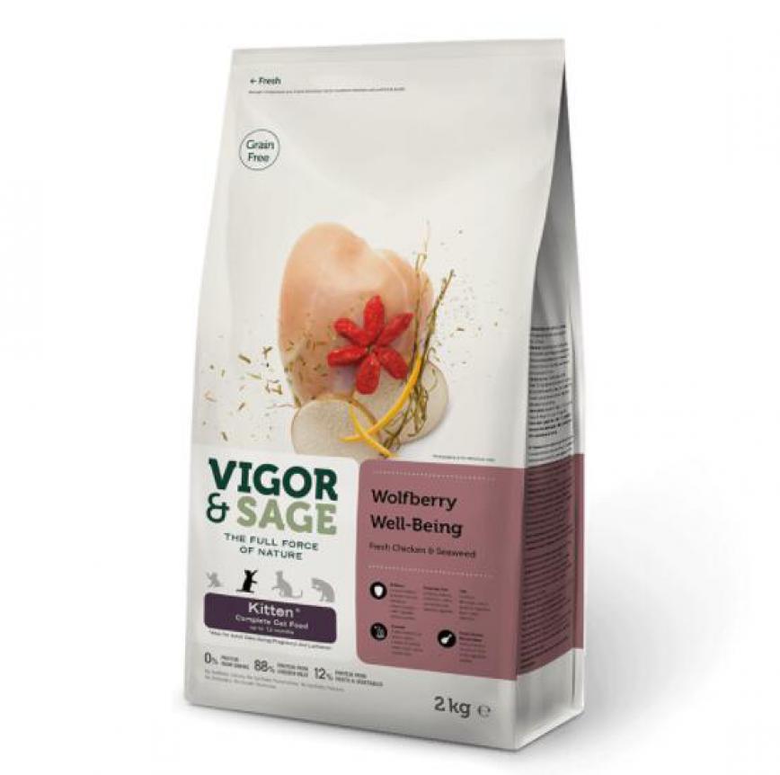 VIGOR & SAGE 無穀物天然糧 枸杞幼貓 Wolfberry Well-Being Kitten 400g 圖 1