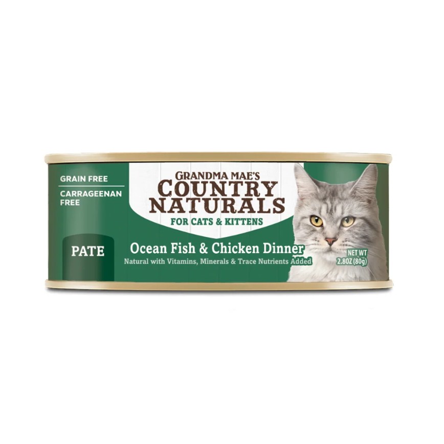 Country Naturals 貓罐頭 無添加無穀物肉泥系列 海洋鮮魚走地雞 2.8oz 80g (CNCE082)