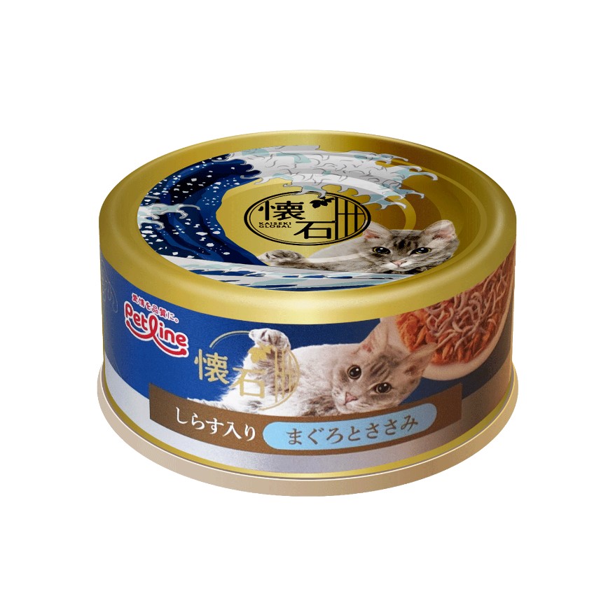 日清 貓罐頭 懷石 吞拿魚+雞肉+白飯魚 70g (PL-K110)