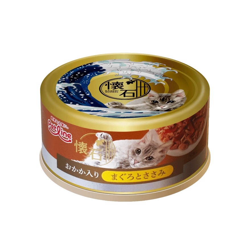 日清 貓罐頭 懷石 吞拿魚+雞肉+木魚片 70g (PL-K120)