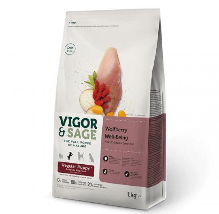 VIGOR & SAGE 無穀物天然糧 枸杞普通幼犬 Wolfberry Well-Being Regular Puppies 1kg (停售) 圖 1