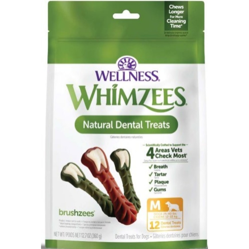 WHIMZEES 中型犬快樂牙刷形潔齒骨 12支 12.7oz (WHZ803L)