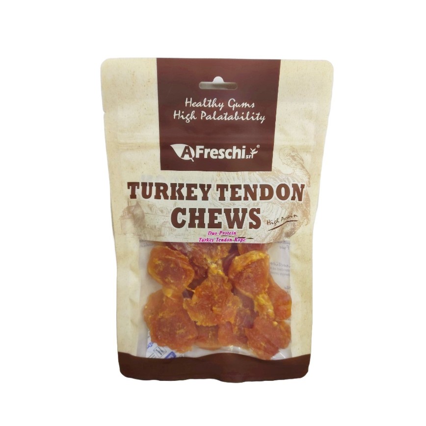 A Freschi Srl 狗零食 Natural Turkey 雙重蛋白火雞筋蝴蝶結 110g (犬用) (AOPV01H)