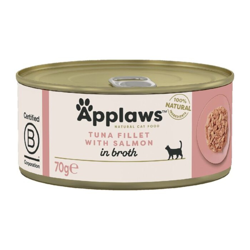 Applaws 貓罐頭 肉絲湯汁 吞拿魚+三文魚 70g (1028) 圖 1