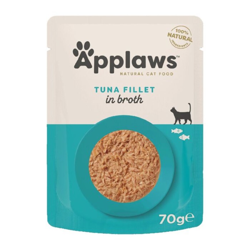 Applaws 貓濕糧 Pouch 肉絲湯汁配方 吞拿魚 70g (8003) 圖 1