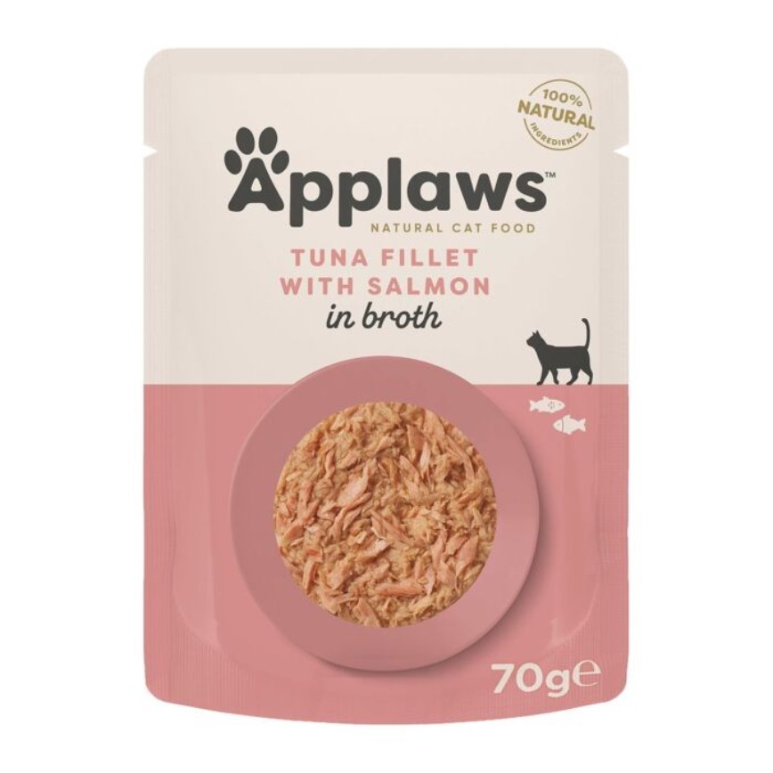 Applaws 貓濕糧 Pouch 肉絲湯汁配方 吞拿魚+三文魚 70g (8028)