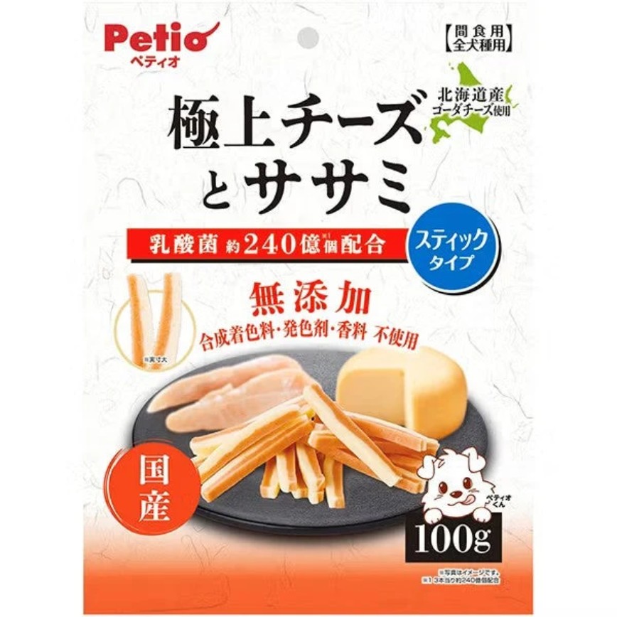 Petio 狗零食 極上 無添加 芝士雞胸肉條 100g (80505353) 圖 1