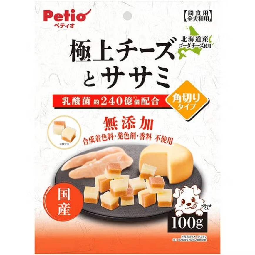 Petio 狗零食 極上 無添加 芝士雞胸肉粒粒 100g (80505355) 圖 1