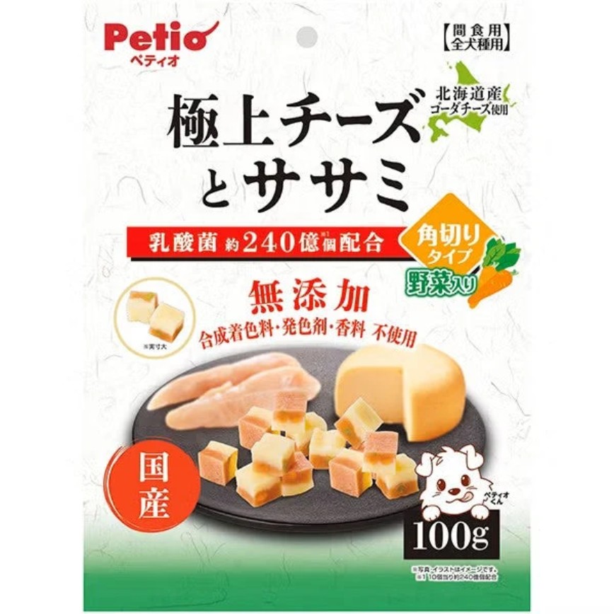 Petio 狗零食 極上 無添加 芝士雞胸肉+蔬菜粒粒 100g (80505356) 圖 1