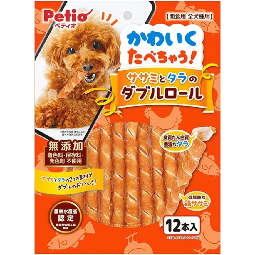 Petio 狗零食 雞胸肉+鱈魚雙層卷 12支裝 (80505371) 圖 1