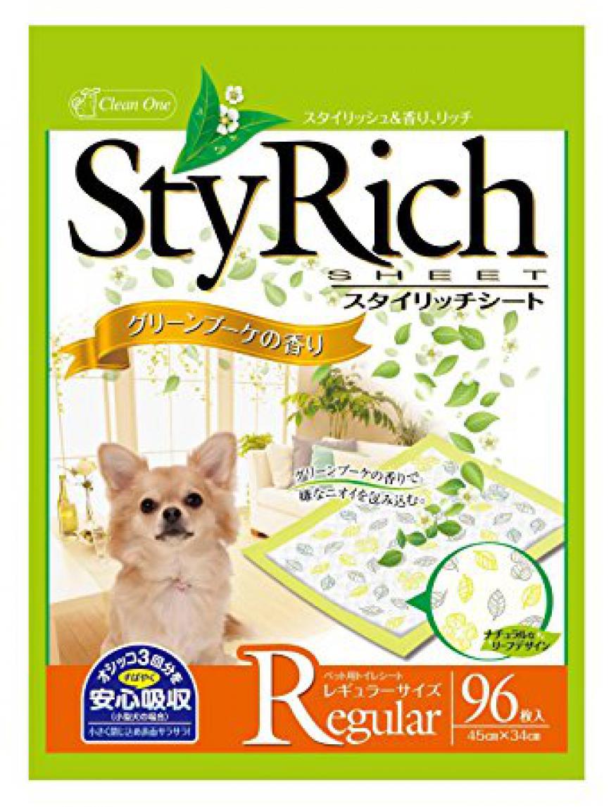 日本StyRich Regular 花香味寵物尿墊 狗尿墊 狗尿片 [34*45 S碼 96枚入] (橙)
