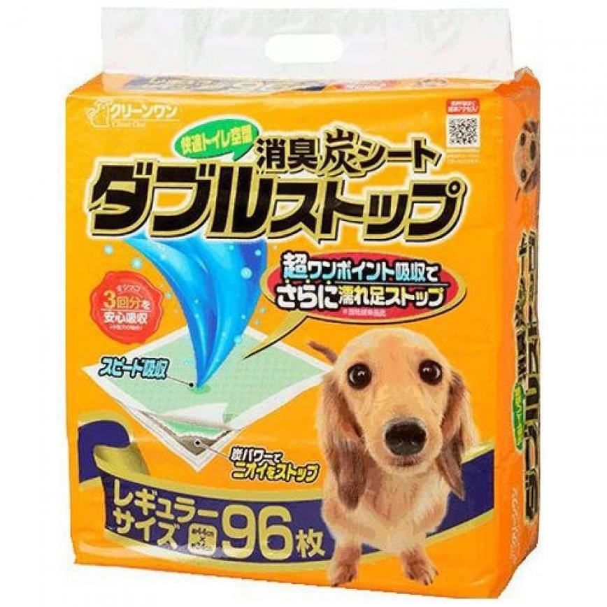 日本Clean One 消臭炭寵物尿墊 狗尿墊 狗尿片 [34*44 S碼 96枚] (橙黃)