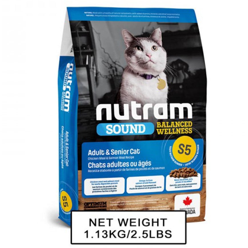 nutram SOUND紐頓 成貓配方貓糧 S5 1.13kg (NT-S5-1K) 圖 1