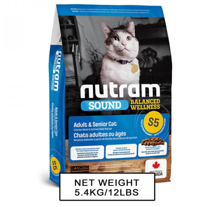 nutram SOUND紐頓 成貓配方貓糧 S5 5.4kg (NT-S5-5K) 圖 1