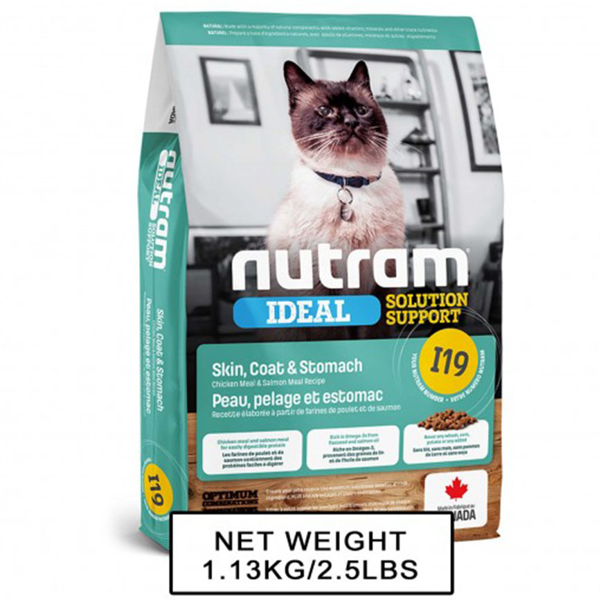 nutram IDEAL紐頓 敏感腸胃及皮膚配方貓糧 I19 1.13kg (NT-I19-1K) 圖 1