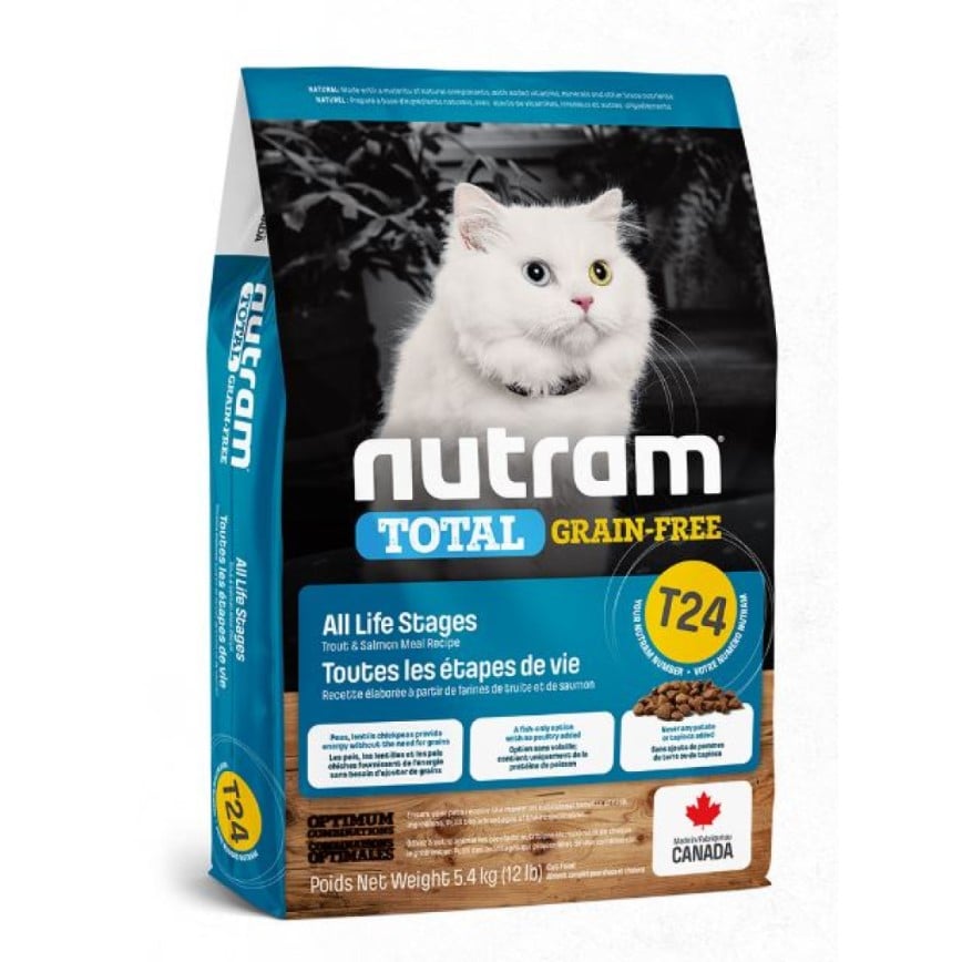 nutram紐頓 無薯無穀糧全貓糧 三文魚及鱒魚 T24 5.4kg (NT-T24-5K)