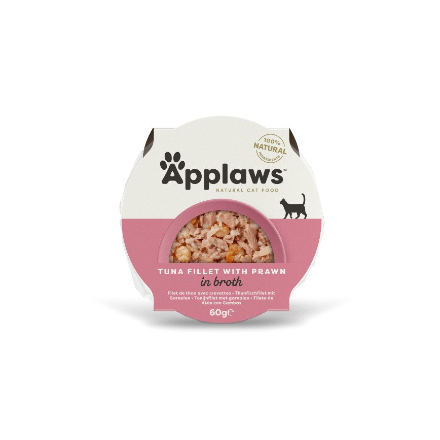Applaws 貓濕糧 Cat Pot 肉湯系列 吞拿魚及蝦 Tuna Fillet with Prawn 60g (7002) (新包裝)