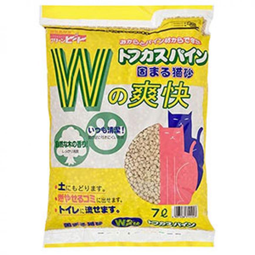 日本W之爽快特強除臭 豆腐貓砂 圓片型 7L (破損品)