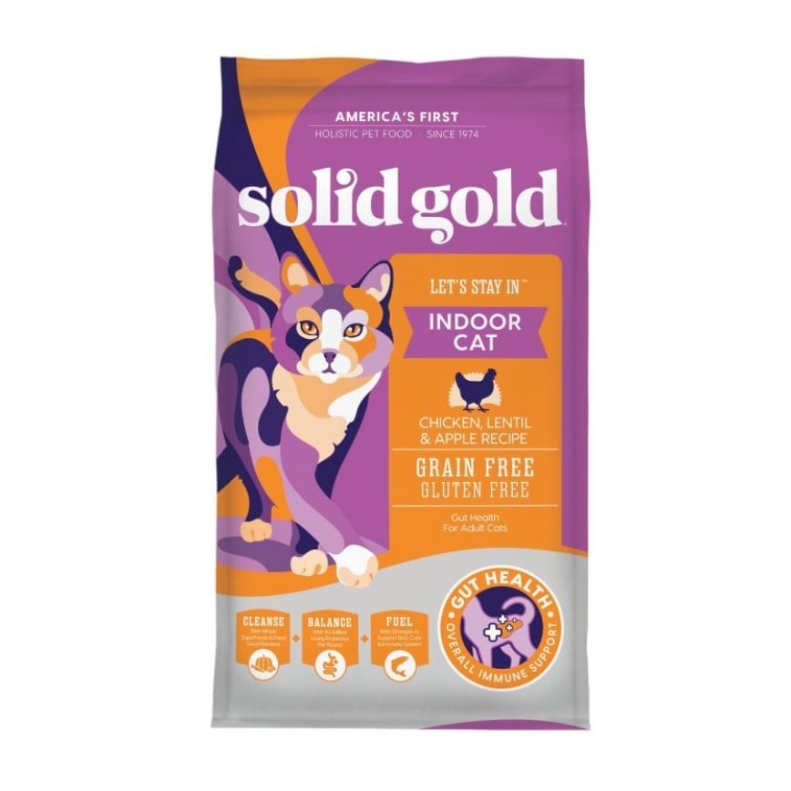 Solid Gold 素力高 貓糧 無穀物室內配方 雞肉味 6lb 或 (夾袋 2包 3lb) (SG254A)