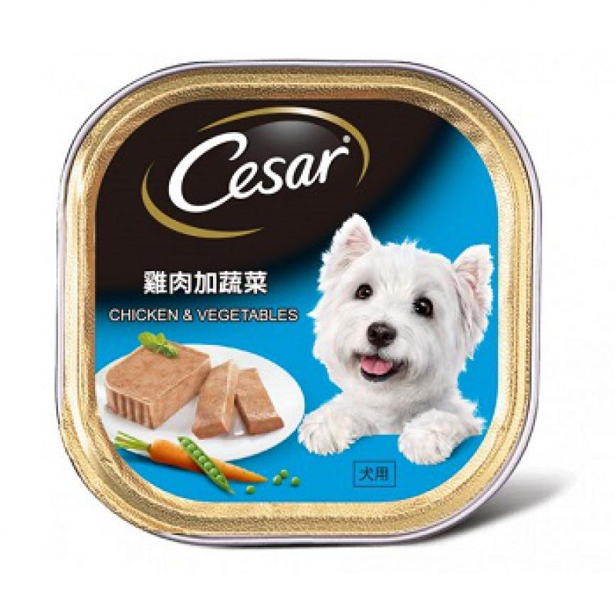 Cesar西莎 鋁罐狗罐頭 經典鮮肉系列 雞肉加蔬菜 CHICKEN & VEGETABLES 100g (藍色) (10279509) 圖 1