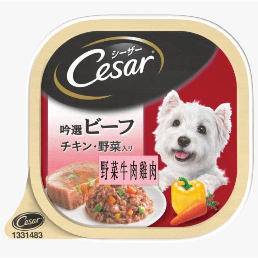 Cesar西莎 鋁罐狗罐頭 日系野菜牛肉及雞肉味 100g (10230216)