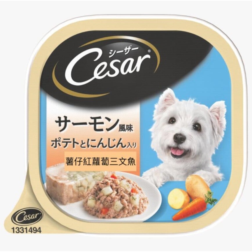 Cesar 三文魚薯仔紅蘿蔔狗罐頭 100g