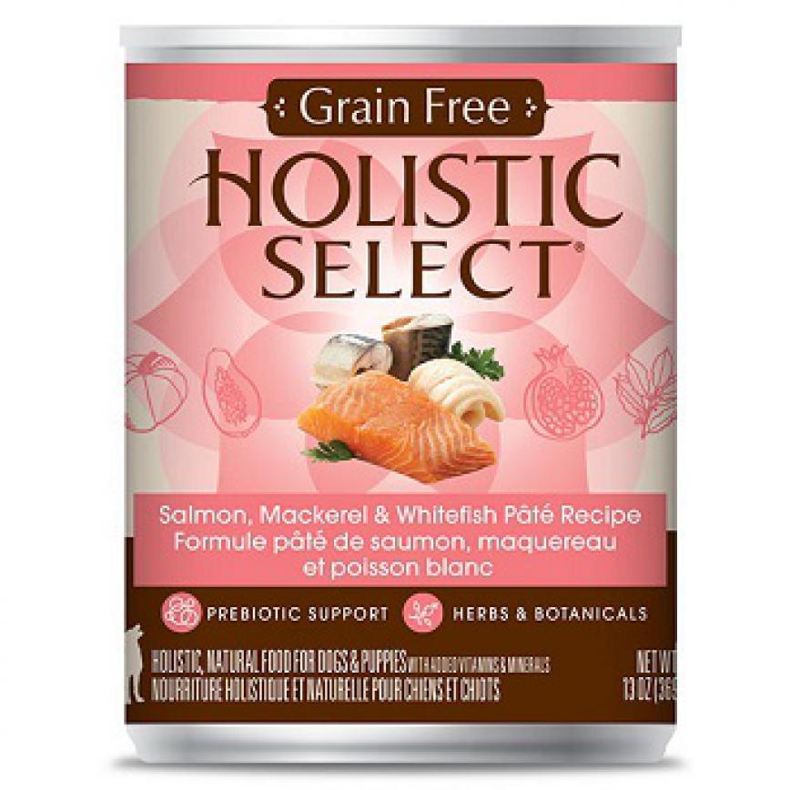 Holistic Select活力滋 狗罐頭 無穀物三種魚配方 Salmon,Mackerel & Whitefish Pate Recipe Formule pate de saumon maquereeau et poisson blanc 13oz