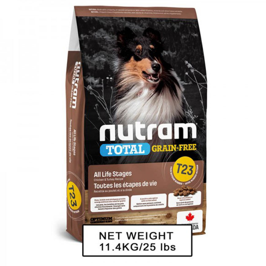 nutram紐頓 狗糧 無薯無穀糧大型犬 雞肉火雞 Turkey Chicken & Duck T23 11.4kg (NT-T23-11K)