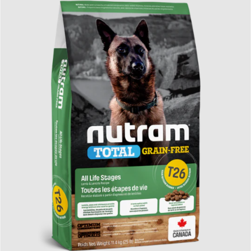 nutram紐頓 狗糧 無薯無穀糧大型犬 羊肉及豆莢 Lamb & Legumes T26 11.4kg (NT-T26-11K)