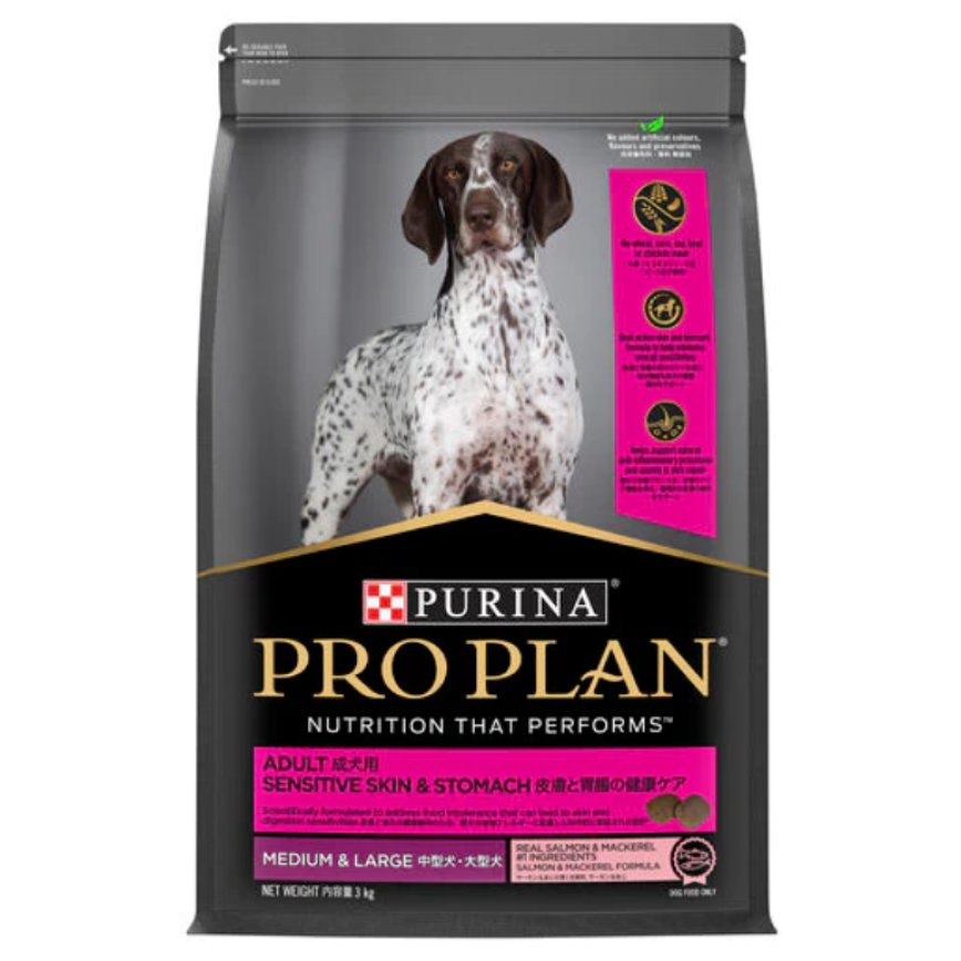 PURINA PROPLAN 冠能 狗糧 成犬敏感皮膚及腸胃配方 三文魚 12kg (新包裝) (12603330)