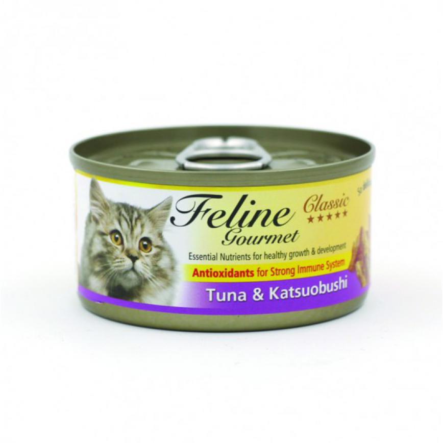 Feline Gourmet 貓罐頭去毛球配方 吞拿魚及柴魚 80g (FG80-4)