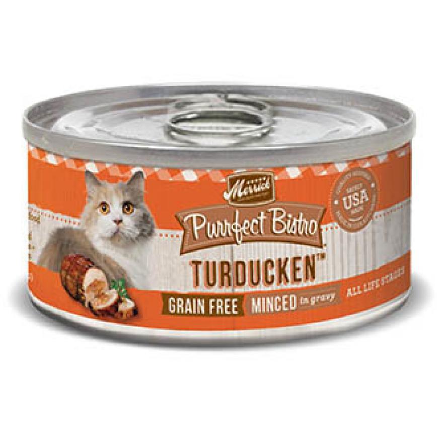 Merrick 無穀物火雞鴨肉雞湯肉粒貓罐頭 Turducken 3oz (38326)