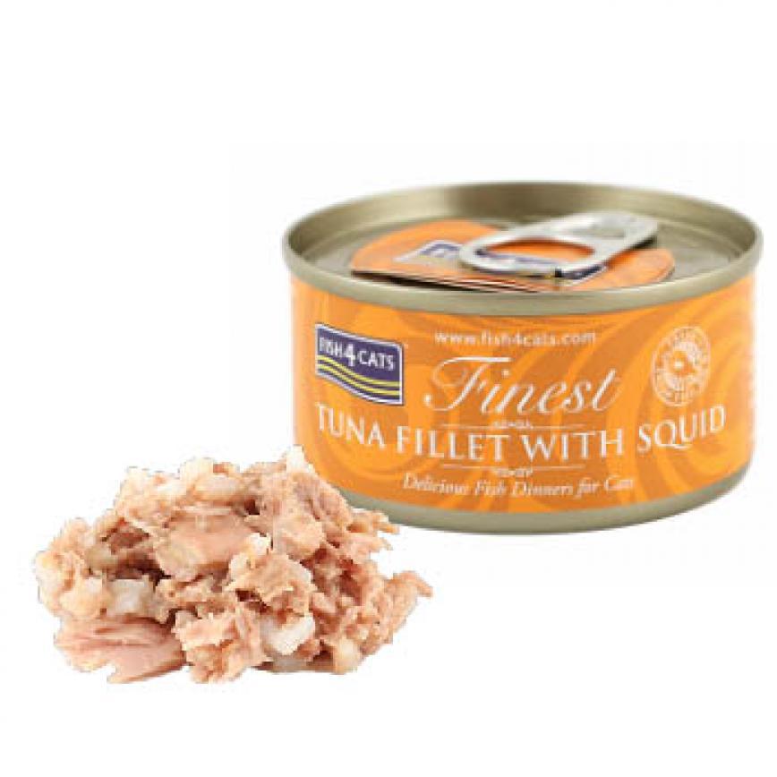 Fish4Cats Finest貓主食罐 吞拿魚加魷魚 Tuna Fillet With Squid 70g 圖 1