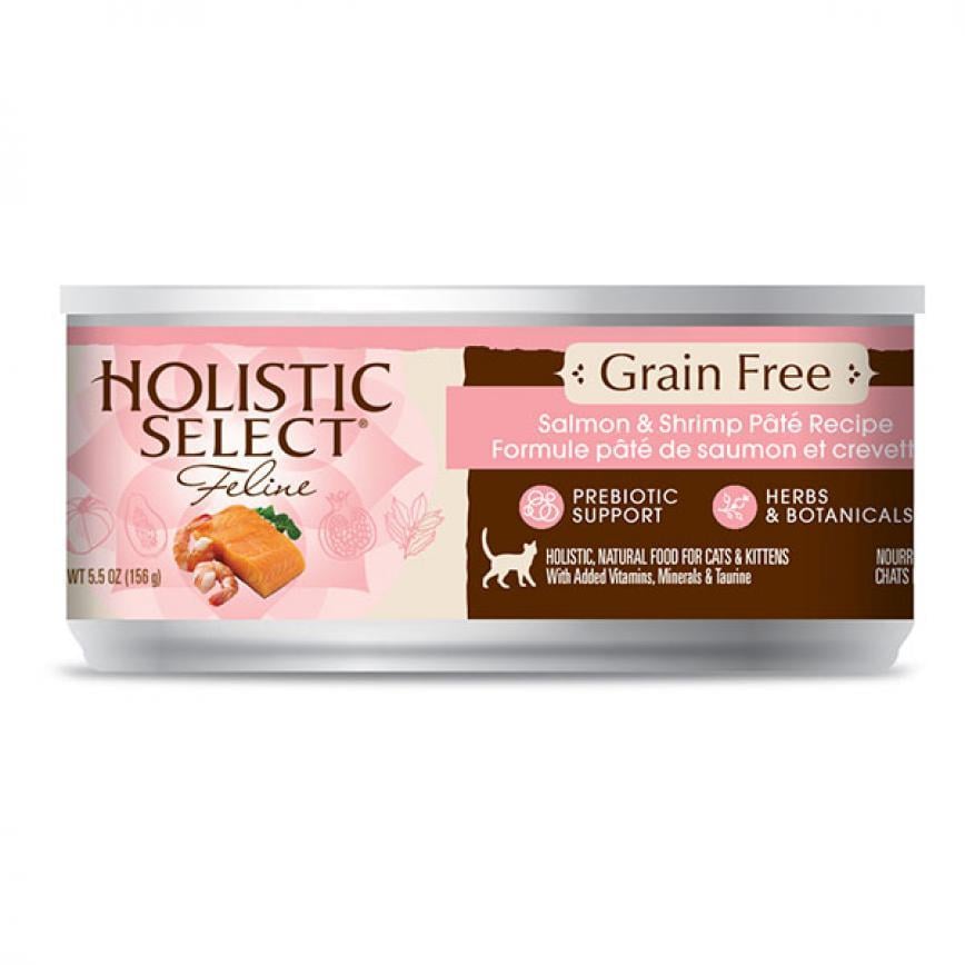 Holistic Select活力滋 無穀物貓罐頭 三文魚拼海蝦配方 5.5oz (HS59043)