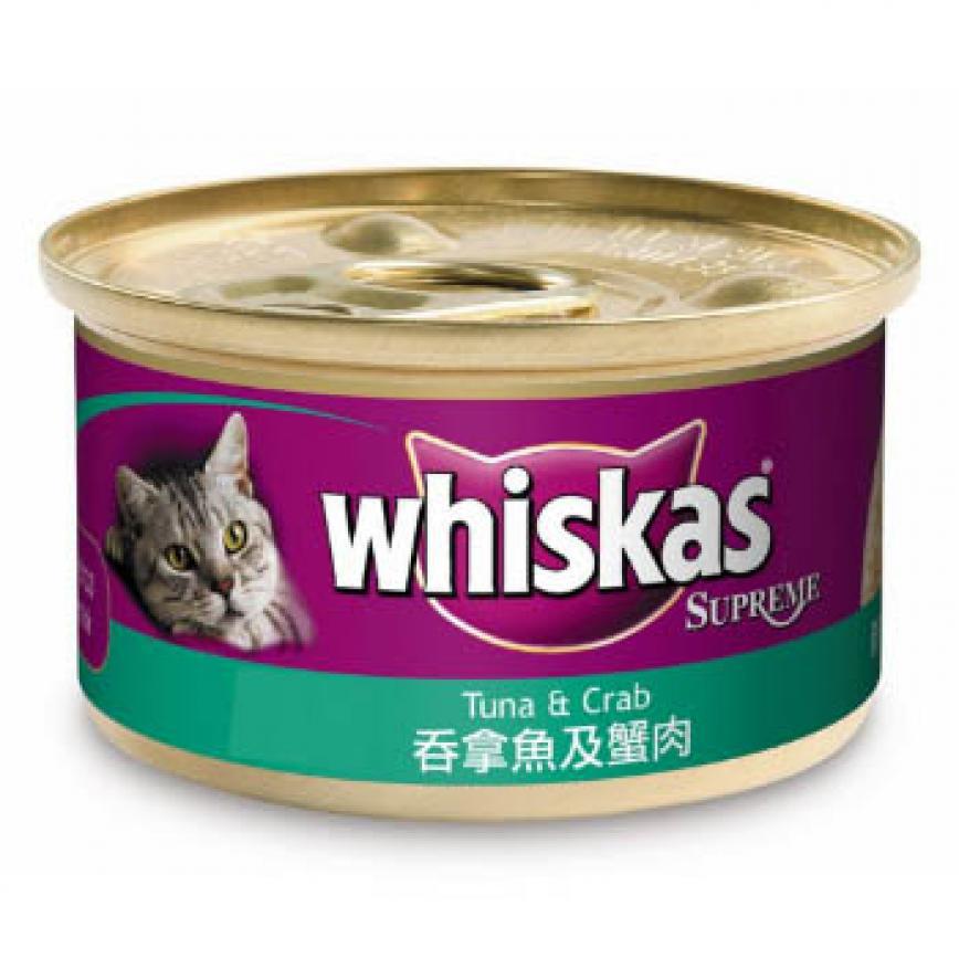 whiskas偉嘉 極品貓罐頭 吞拿魚及蟹肉 85g (CP04305)