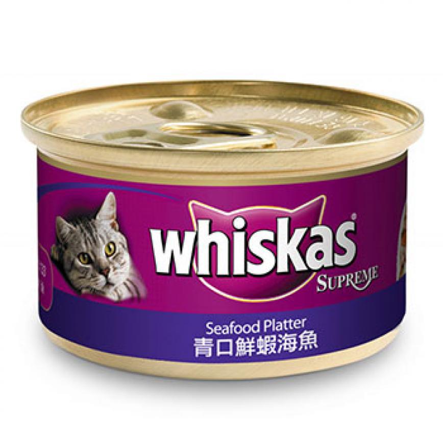 whiskas偉嘉 極品貓罐頭 青口鮮蝦及海魚 85g (10164428)