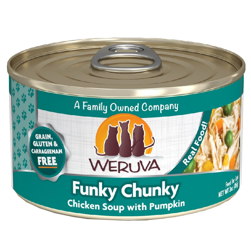 WeRuVa 貓罐頭 主食罐 無骨及去皮雞胸肉、南瓜 Funky Chunky 85g (深綠) (001041) 圖 1