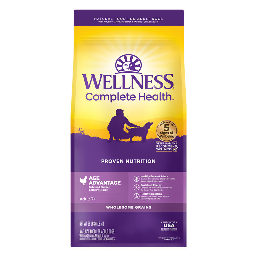 WELLNESS 狗糧 Complete Health GRAINED 老犬護理配方 雞肉燕麥 30lb (8910)