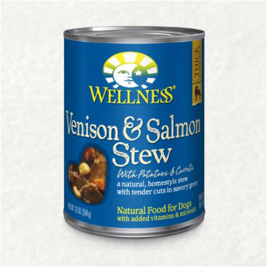 WELLNESS STEW 狗罐頭 鹿肉燘三文魚 Venison & Salmon Stew with Potatoes & Carrots 12.5oz (藍)