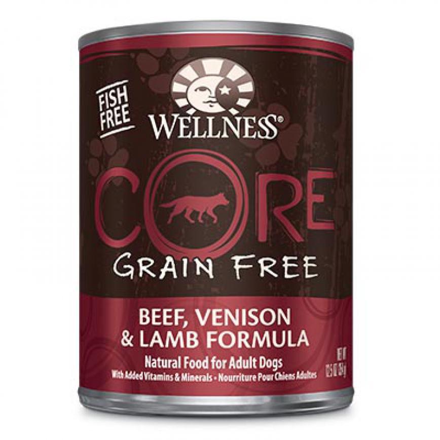 WELLNESS CORE 狗罐頭 無穀物狗罐頭 牛肉、鹿肉拼羊肉配方 12.5oz