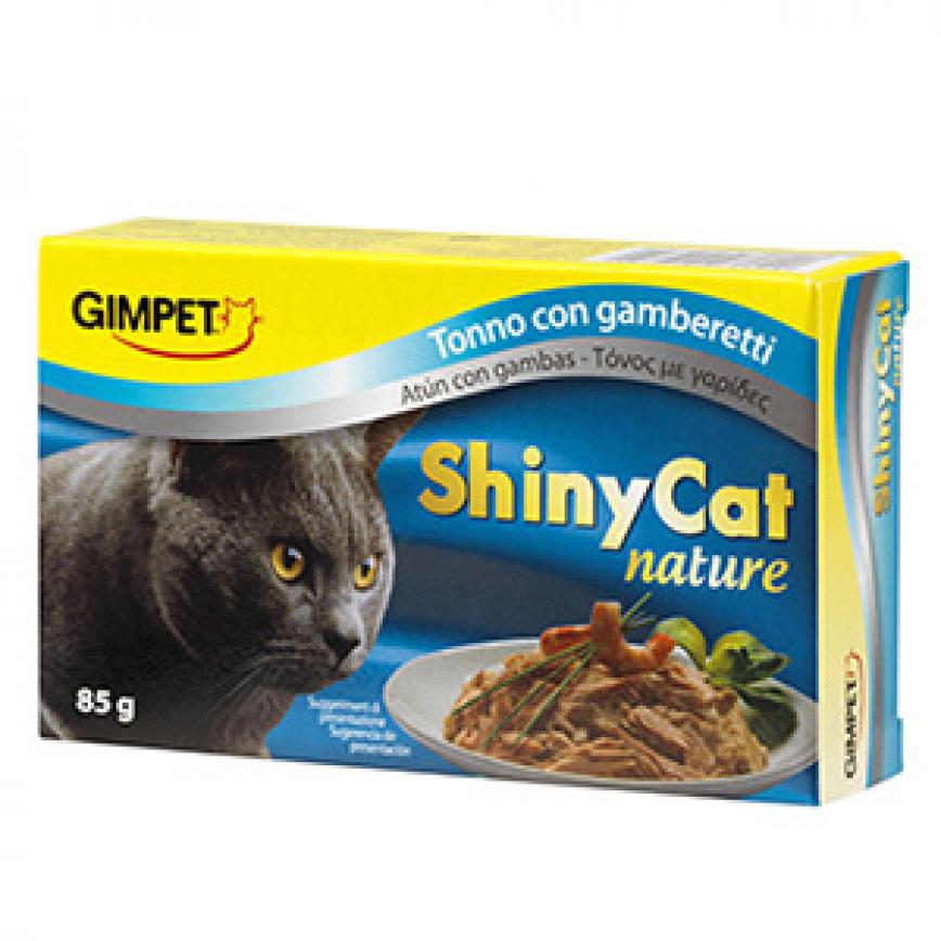 Gim Cat 貓罐頭 ShinyCat Nature 天然優質水煮罐 吞拿魚及鮮蝦 85g (淺藍) (GM411835)