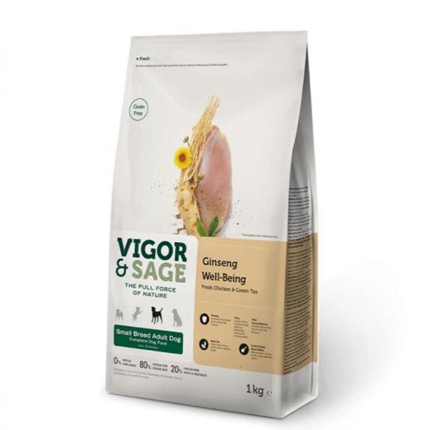 VIGOR & SAGE 無穀物天然糧 人參小型成犬 Ginseng Well-Being 2kg (17135)