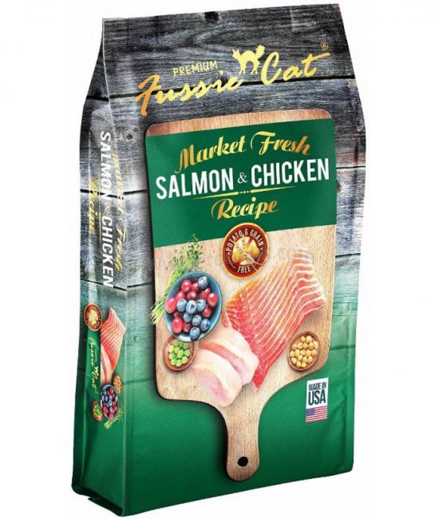 Fussie Cat 貓糧 Market Fresh 純天然貓糧 三文魚及雞肉配方 Salmon & Chicken 2lb (綠) (賞味期限 2018.10) 圖 1