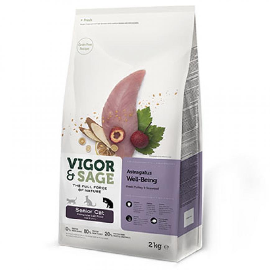 VIGOR & SAGE 無穀物天然糧 黄芪抗衰老高齡貓 Astragalus Well-Being 400g (停售) 圖 1