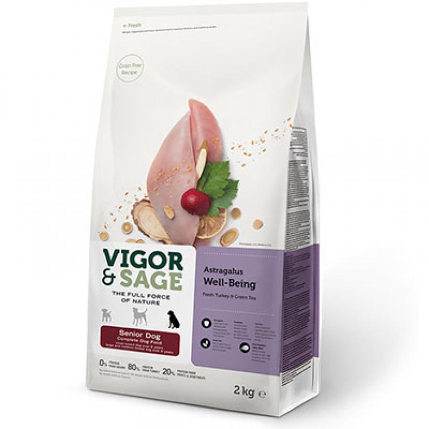 VIGOR & SAGE 無穀物天然糧 黄芪抗衰老高齡犬 Astragalus Well-Being 12kg (17148)